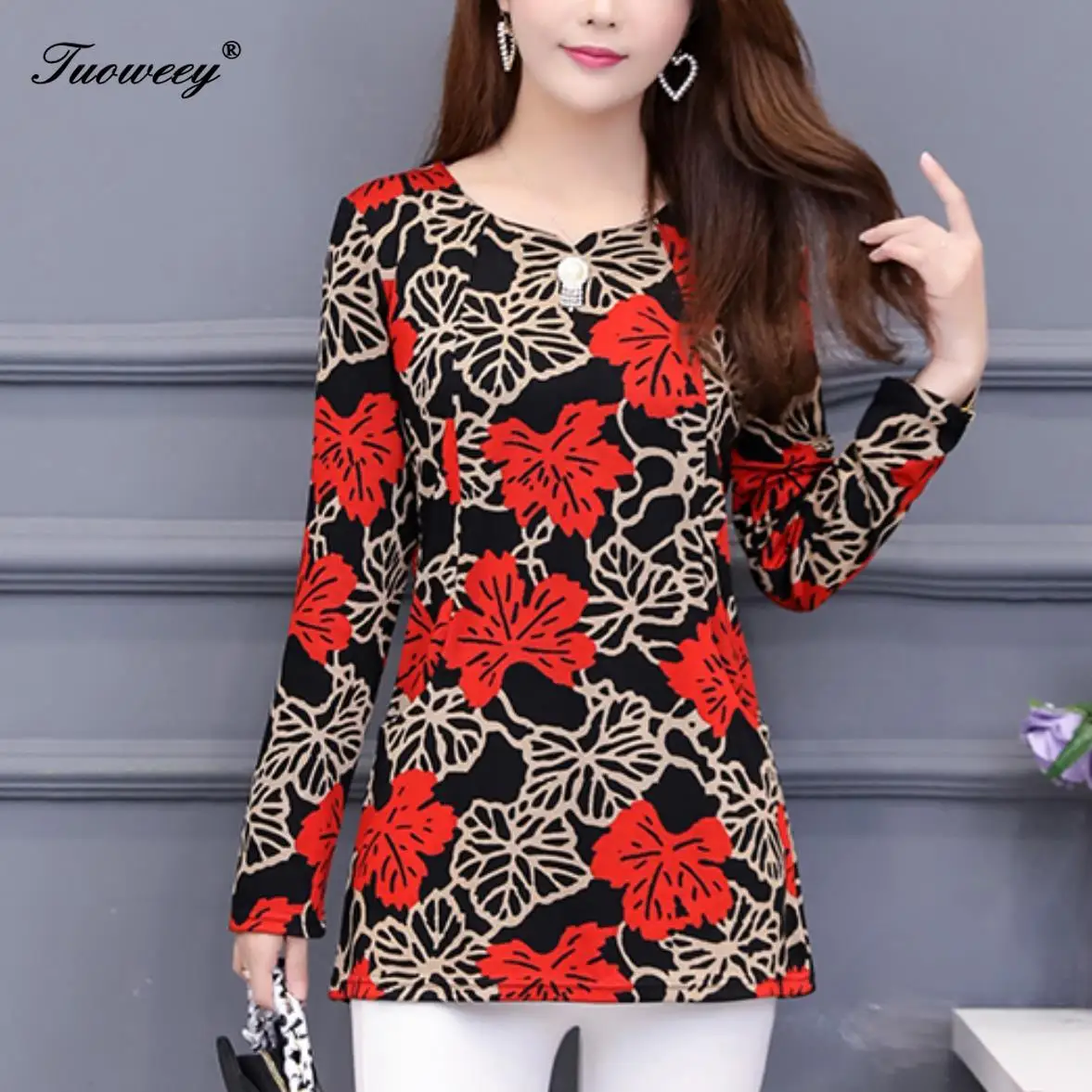 

2020 New Fashion Women Tops And Blouses Long Sleeve O Neck Korean Print Casual Office Work Lady 5XL Plus Size Shirts Blusas