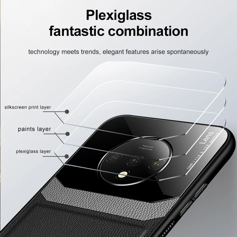 

Phone Case for Oneplus 7T Pro Case Cover Fashion Organic PC Grained Leather Skin-pattern Cover for Oneplus 7T 1+7T Case Funda
