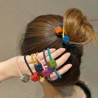 shinning rhinestone hair rope hair accessories for women girls ties scrunchies holder ins ring simple rubber elastic hair bands