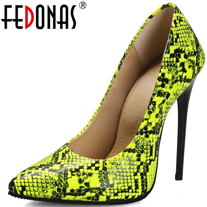 Женские туфли-лодочки FEDONAS из искусственной кожи на высоком каблуке с острым