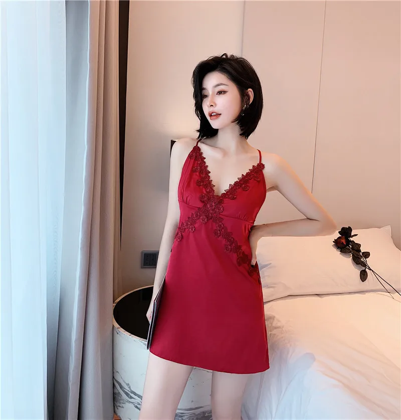 Комплект женский кружевной с длинным рукавом пикантная ночная рубашка