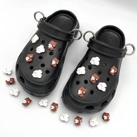 original cute kawaii white rabbit resin croc shoe charms slippers shoe pins diy decoration accessories fit for child girl clogs