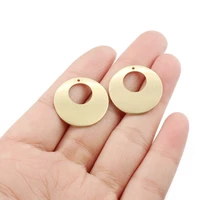 30pcslot brass hollow round charms pendant for diy earring bracelet necklace jewelry crafts handmade making accessories
