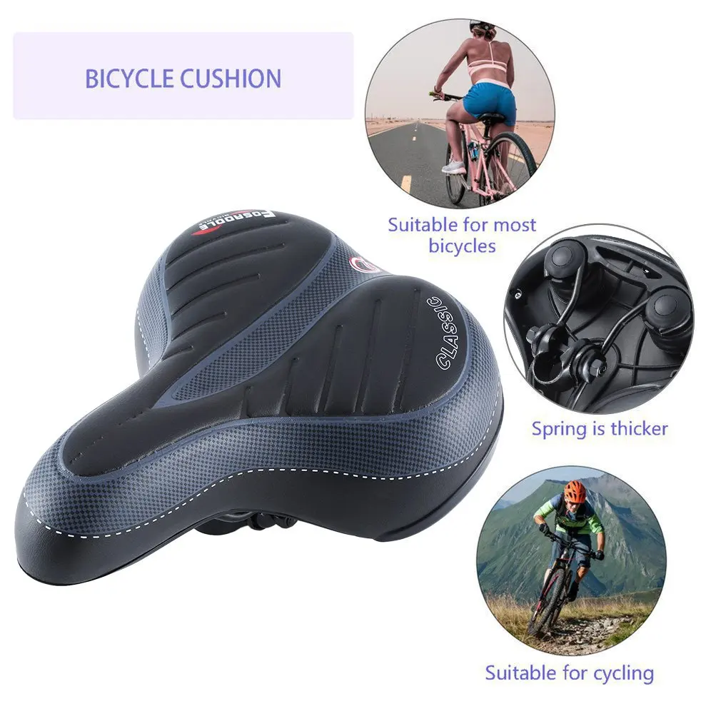

Comfortable Wide Big Bum Bike Bicycle Gel Cruiser Extra Sporty Soft Pad Saddle Seat Suitable For Any Type Of Bike