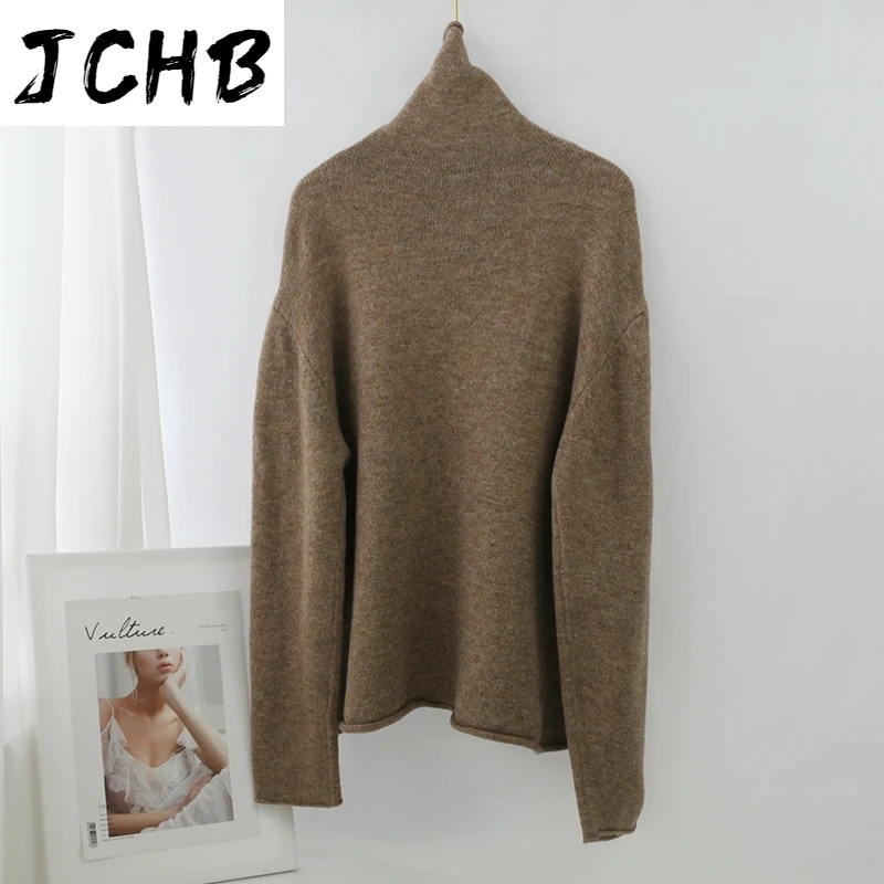 

JCHB Autumn Winter Turtleneck Sweater Women Batwing Long Sleeve Casual Pullover Female Solid Basic Jumper Sweaters Pull Femme