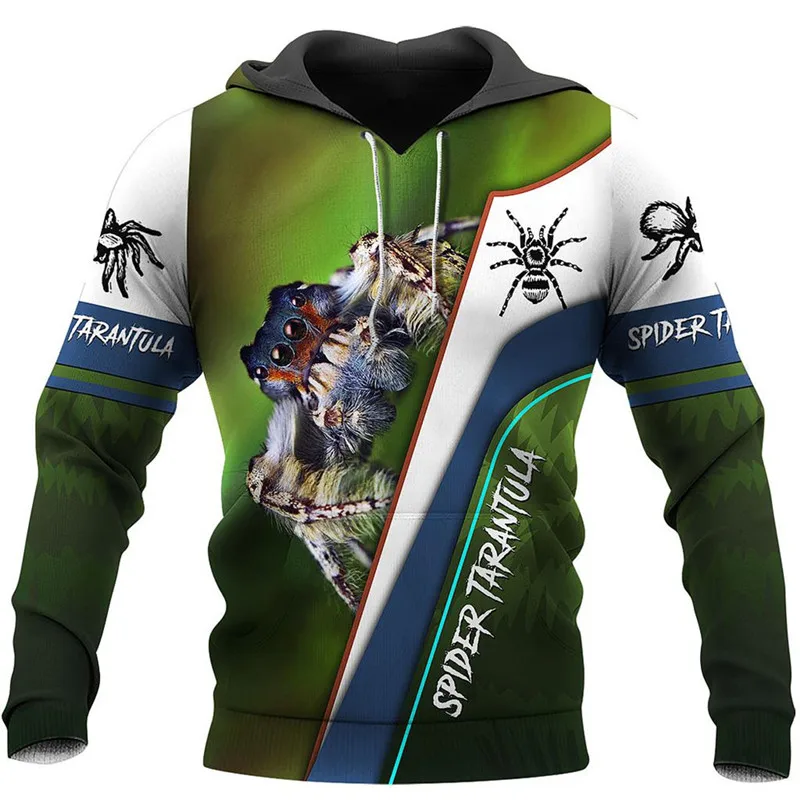 

New fashion autumn sweater with spider 3D hoodie with full print jacket with zipper casual Unisex