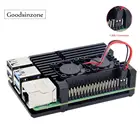 Чехол для Raspberry Pi 4 Model B с пассивным охлаждением, металлический алюминиевый чехол с комплектом с двумя вентиляторами, чехол с охлаждающим радиатором для Raspberry Pi 4B