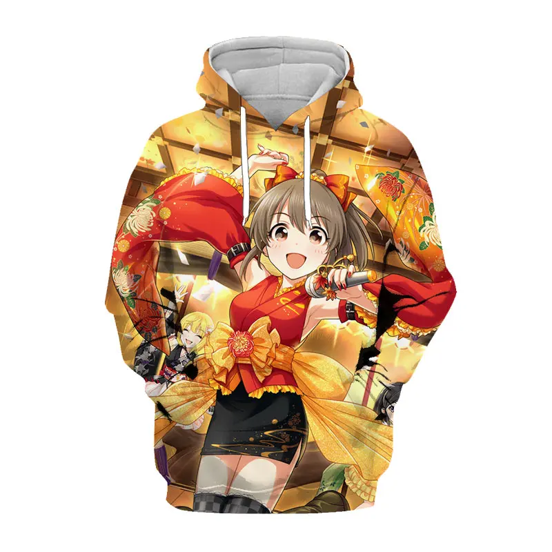 

SONSPEE Anime Girl Hoodies Idol Master Men Women Sweatshirt Kanzaki Ranko 3D Hooded Print Hip Hop Loli Harajuku Men's Hoody C019