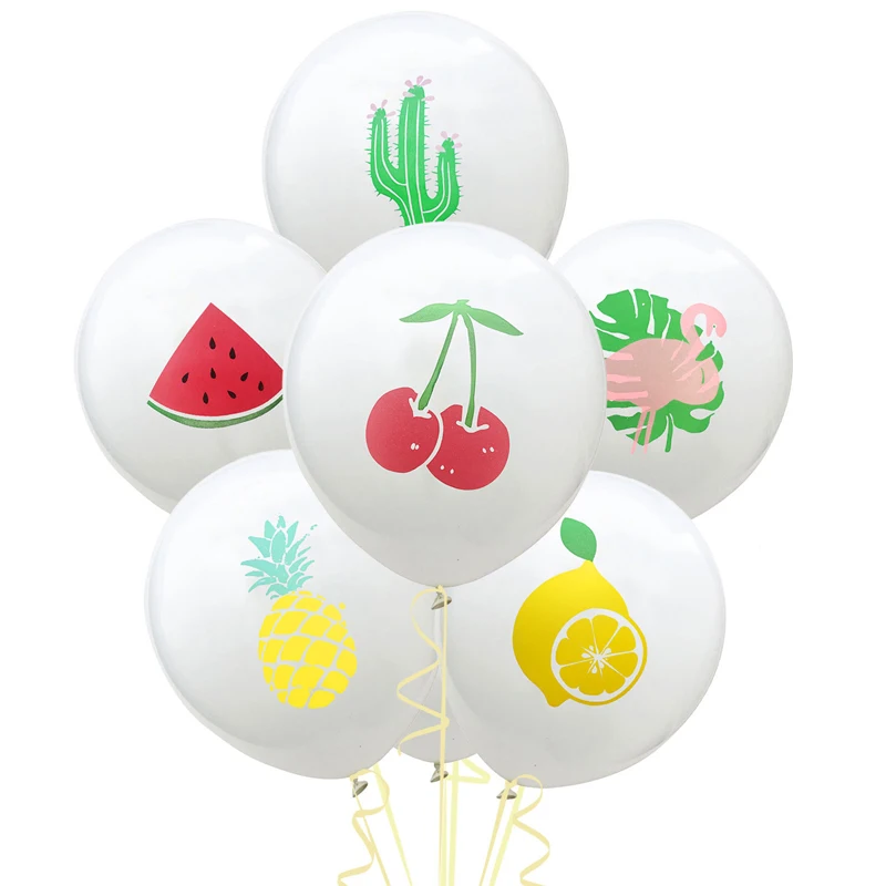 

50pcs Hawaii theme party balloon 12 inch 2.8g Flamingo Pineapple Cactus Turtle Leaf Watermelon Lemon gender reveal balloon