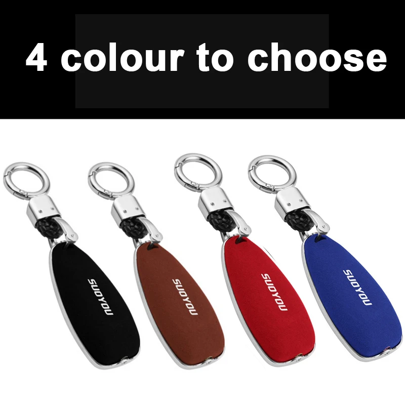 Чехол из натуральной кожи с оцинкованным сплавом для автомобильного ключа Ford Fiesta