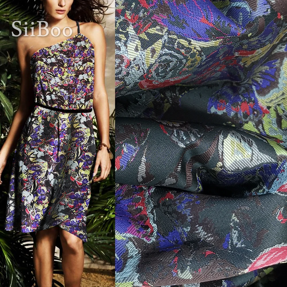 Высококачественная американская многоцветная жаккардовая парчовая ткань с