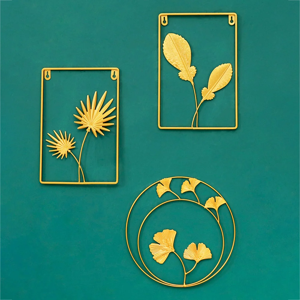 

Nordic Style Leaf Shape Hanging Wall Painting Ornament Iron Art Creative Vintage Home Living Room Bedroom Wall Decor Accessories