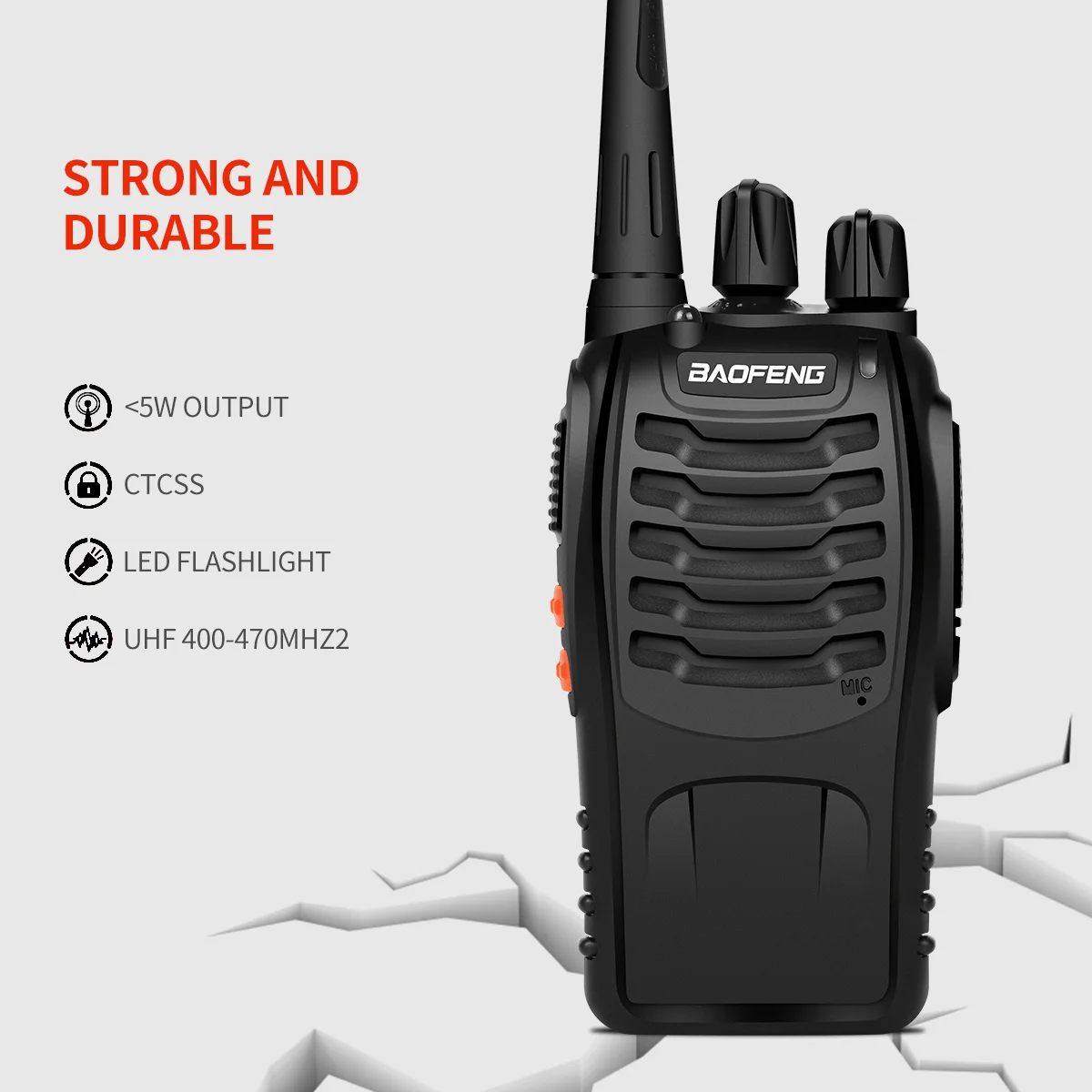 BaoFeng 2pcs BF-888S Walkie Talkie USB Charge Adapter With Earphone UHF 400-480MHZ 2-Way Radio 16CH Long Range