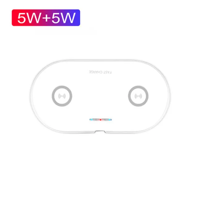 Dual 5W White 20 Вт Qi Беспроводное зарядное устройство для samsung S10 S9 huawei P30 Pro mate 30 Настольный двойной 10 Вт Быстрая зарядка для iphone 11 XS MAX X 2в1 - Цвет: Dual 5W White