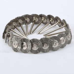 DRELD 20 шт. Аксессуары Dremel 22 мм стальная вращающаяся полировальная щетка щетки колеса провода шлифовальный вращающийся инструмент для мини-дрели полировка