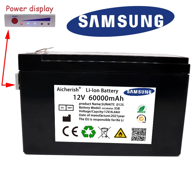 New Power Display 12v120AH 18650 Lithium Battery Pack Is Suitable For Solar Energy And Electric Vehicle 12.6v 3A Charger | Электроника