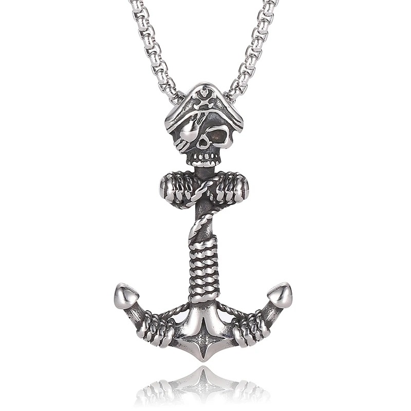Кулон в виде якоря Пираты Карибского моря ожерелье стиле панк кулон скелета и
