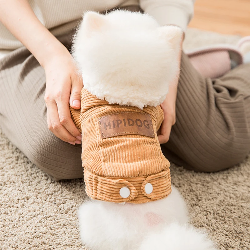 Зимняя одежда для собак и кошек Вельветовая куртка йоркширских терьеров