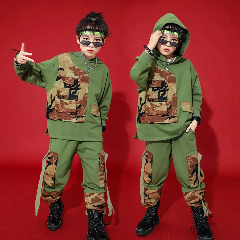 

Детская одежда в стиле «хип-хоп» камуфляжной расцветки в стиле "хип-хоп", костюм для мальчиков и девочек, в стиле джаз дан Костюмы Одежда для ...