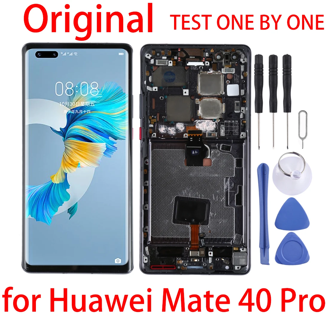 Pantalla LCD Original para m&oacute;vil, montaje completo de digitalizador con marco para Huawei Mate 40 Pro-0
