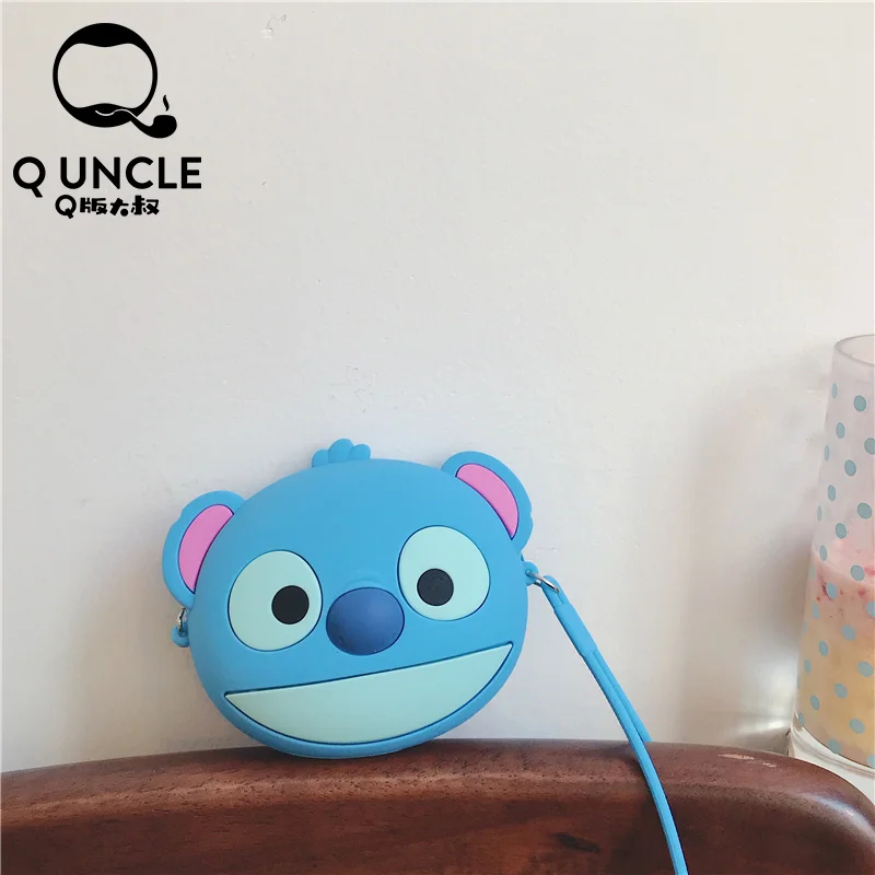 Q UNCLE мультфильм стежка 3D стиль сумка маленькая мини сумка-монетница ключ сумка подвеска Украшение Молния силиконовая цепь сумка через плечо