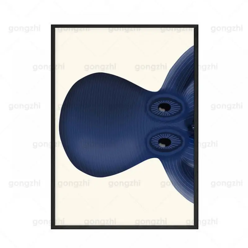 Скандинавская Картина на холсте синий глубоководный Осьминог гостиная спальня