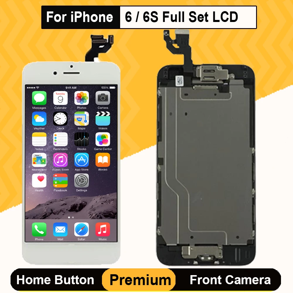 ЖК дисплей класса AAA для iPhone 6 6S сенсорный экран с дигитайзером и кнопкой возврата