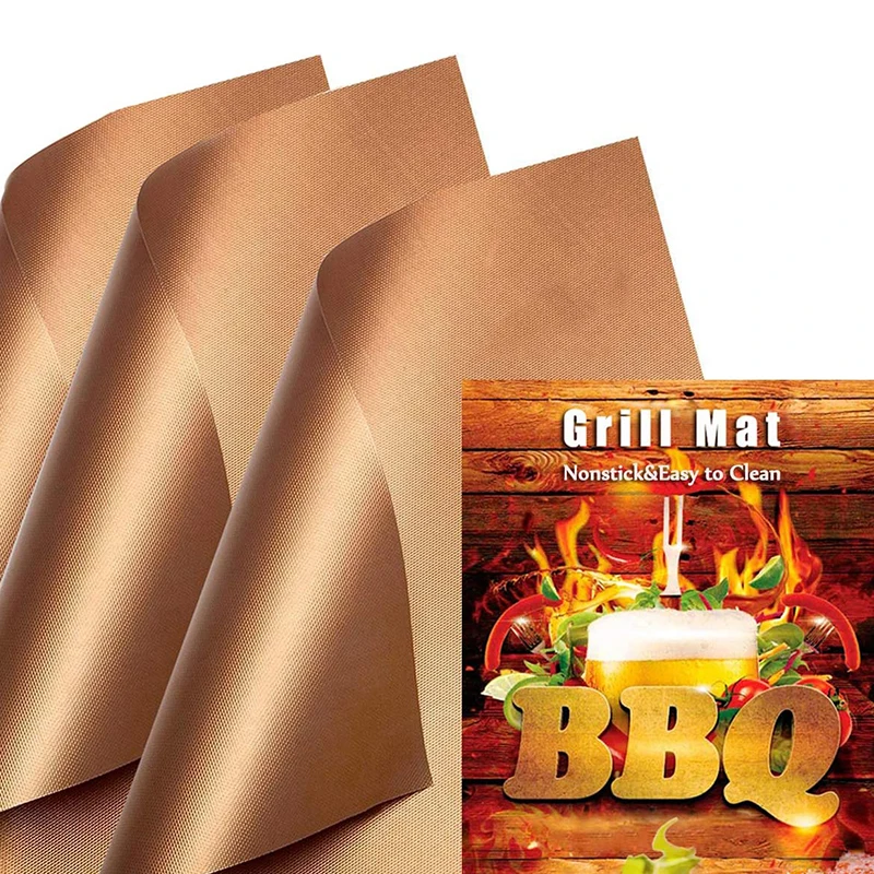 

40x33cm Non-Stick BBQ Grill Mats Baking Mat Reusable PTFE Grilling Liners Cook Pad Outdoor Picnic Cooking Barbecue Oven Tools