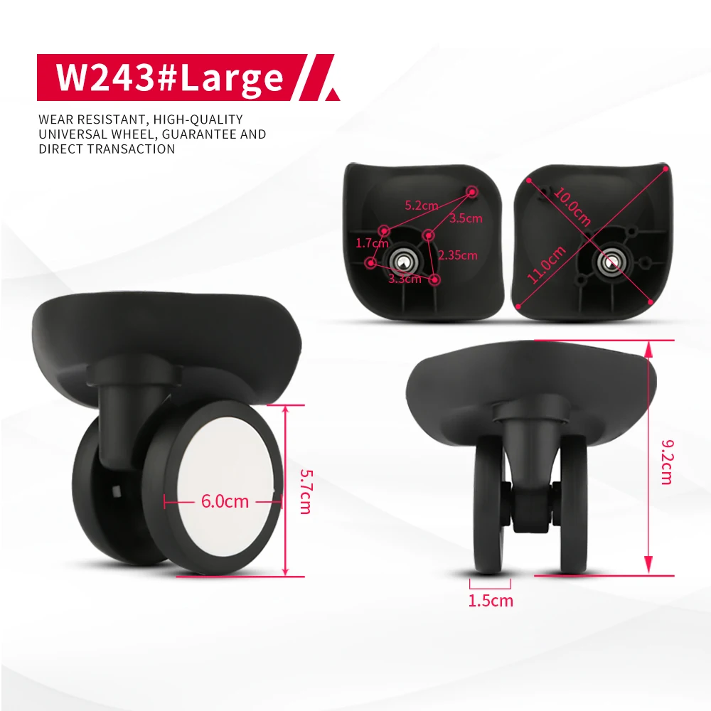 DILONG W243 Luggage Trolley Case Wheel Accessories Universal Roller Password Box Suitcase Caster Replacement Repair Wheels