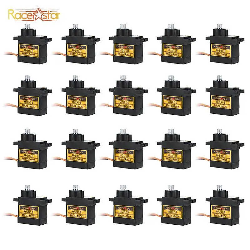 

20PCS Racerstar MG90S 9g Micro Metal Gear Analog Servo for 450 RC Helicopter RC Car Boat Robot DIY Accessories Spare Parts