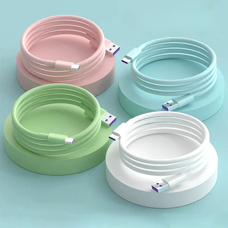 

New 5A Liquid Silicone Super Fast Charge Cable Type C Cable For Samsung Huawei Xiaomi USB C Charging Wire Data Cable