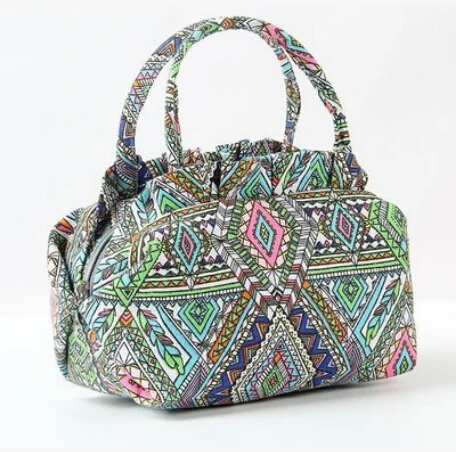 Canvas Women Fashion Lunch Bag Zipper Floral Portable Picnic School Work | Bags