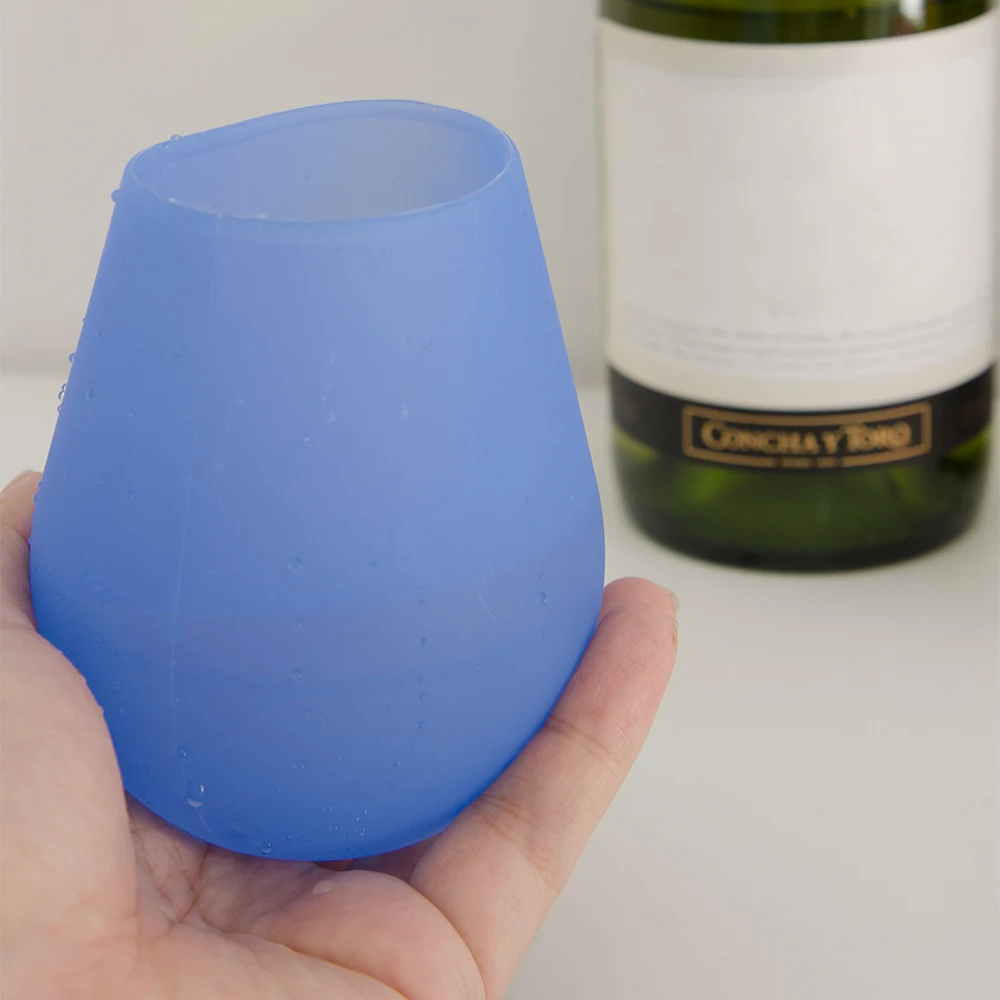 Портативные силиконовые бокалы для вина 330 мл небьющиеся складные вечерние