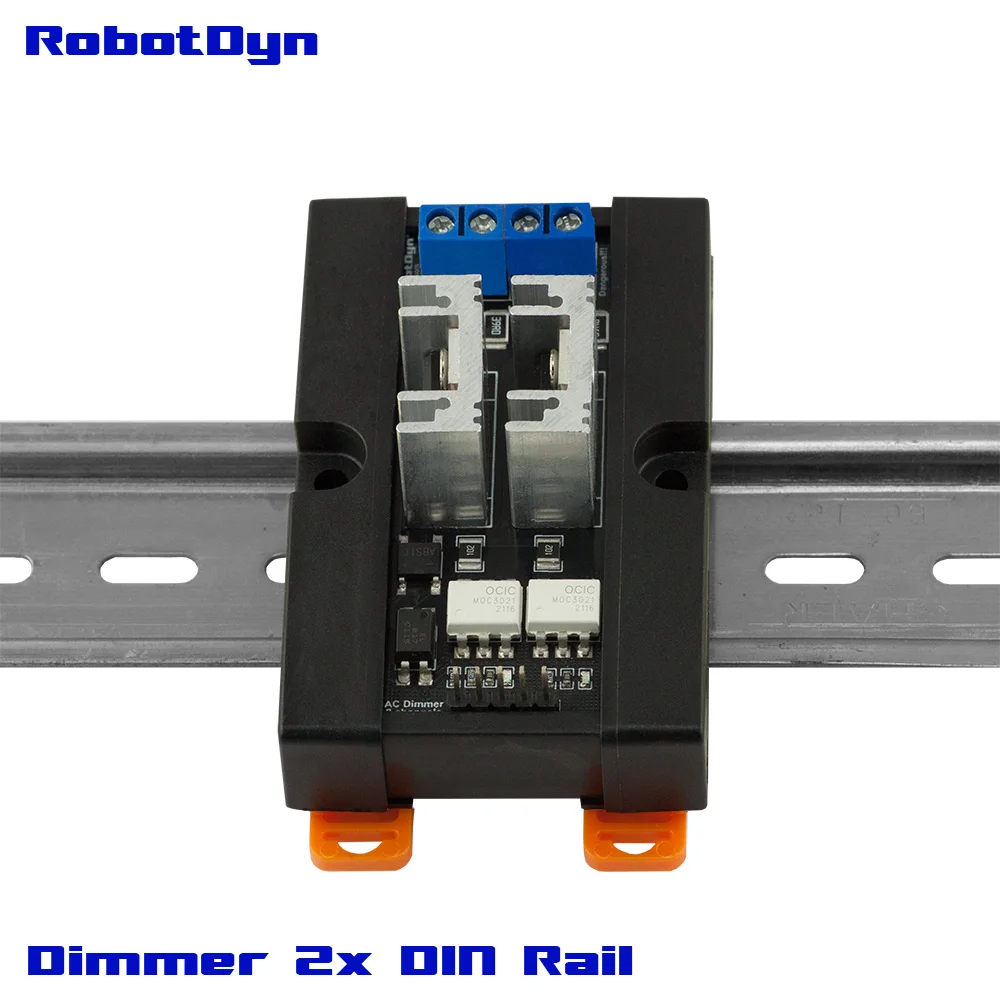 DIN rail Dimmer Module, 2 Channels, 3.3V/5V logic, AC 8A/300V per channel
