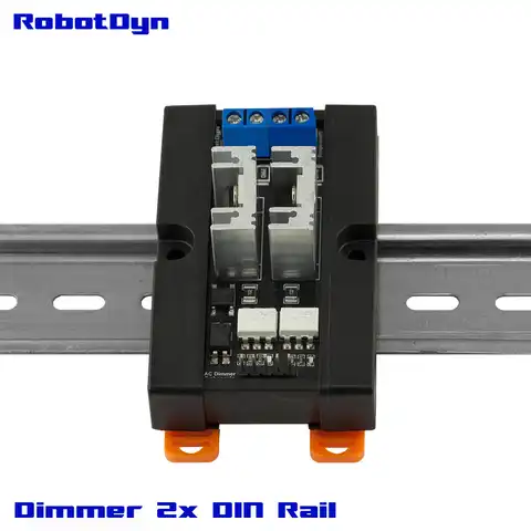 Диммерный модуль DIN-рейки, 2 канала, логика 3,3 В/5 В, 8A/300 В переменного тока на канал