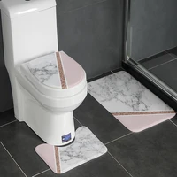 modern geometry bathroom bath mat set floor carpets in toilet lid cover wc rugs flannel anti skid washable tapis salle de bain