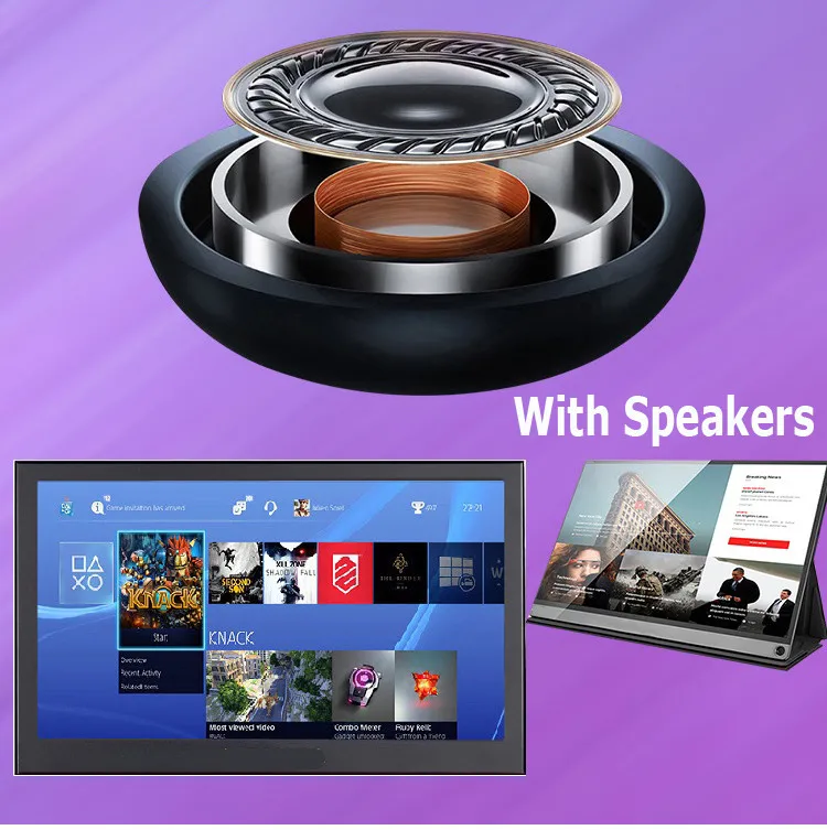 Online 13,3 Zoll IPS Raspberry Pi 1920X1080 Auflösung Dual HD CCTV Tragbare Monitor PS3 PS4 Gaming Bildschirm Mit Bauen -in Lautsprecher