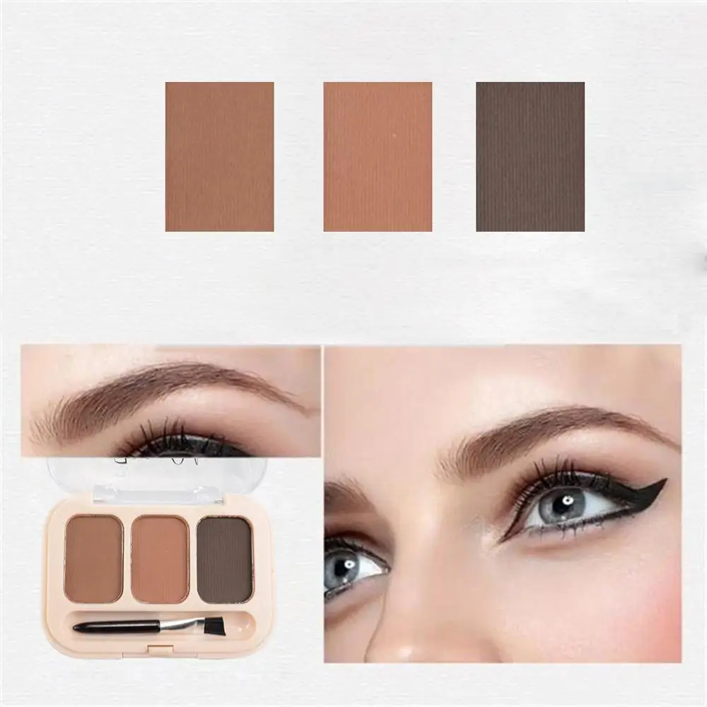 3 Colors Eyebrow Enhancers Waterproof Powder Pigment Palette Eyes Makeup Black Brown Brows Shades Tattoo Tint Make Up Women | Красота и