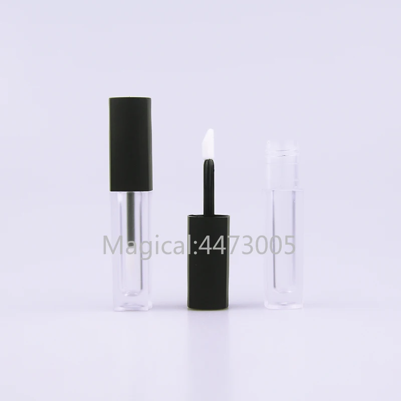 

10/30/50pcs Matte Black Small Samples 2.5ml Lip Gloss Bottle Empty Makeup DIY Lip Glaze Tube Cosmetics Refillable Container