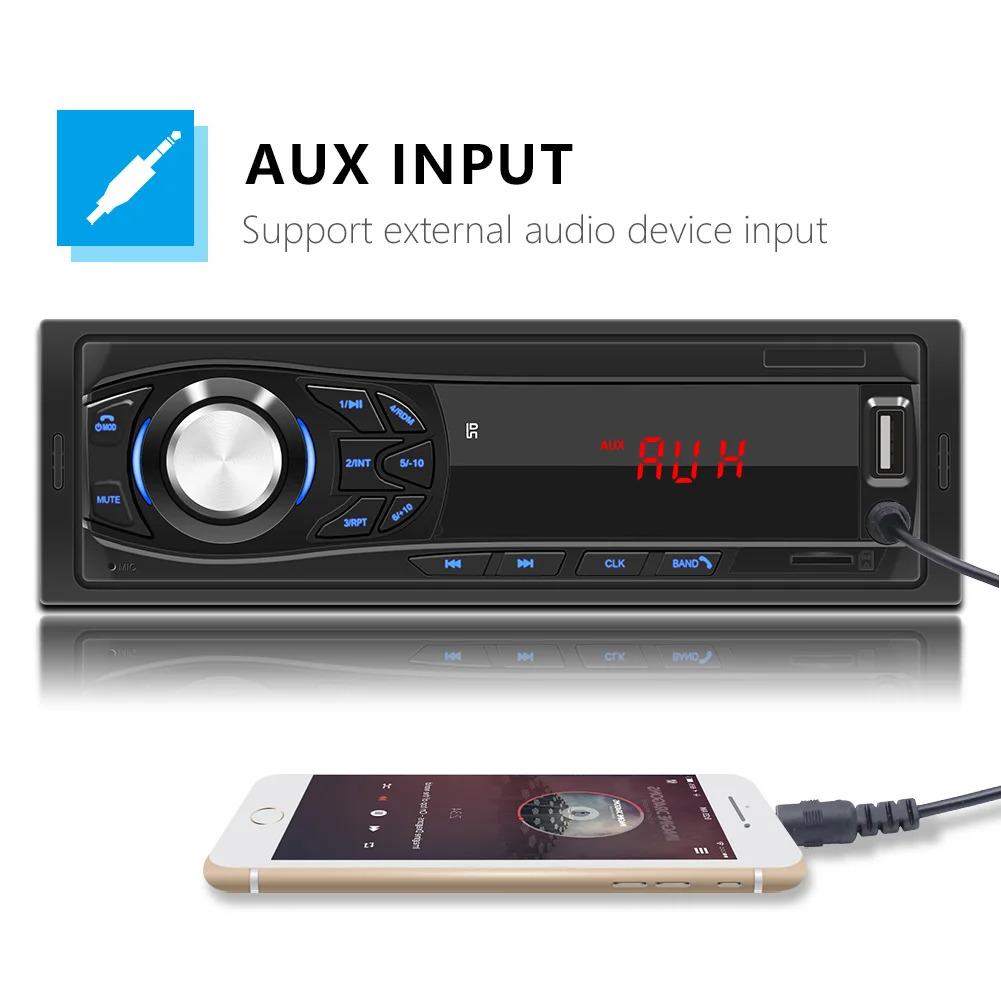 Автомагнитола Single 1 DIN Car Stereo 1030 MP3 Player Bluetooth FM Radio AUX TF Card U Disk Head Unit In Dash Digital Media Receiver on.