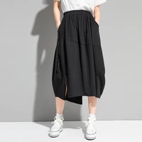 ladies flower bud skirt summer new classic dark fashion popular personality splicing slit youth leisure loose large size skirt