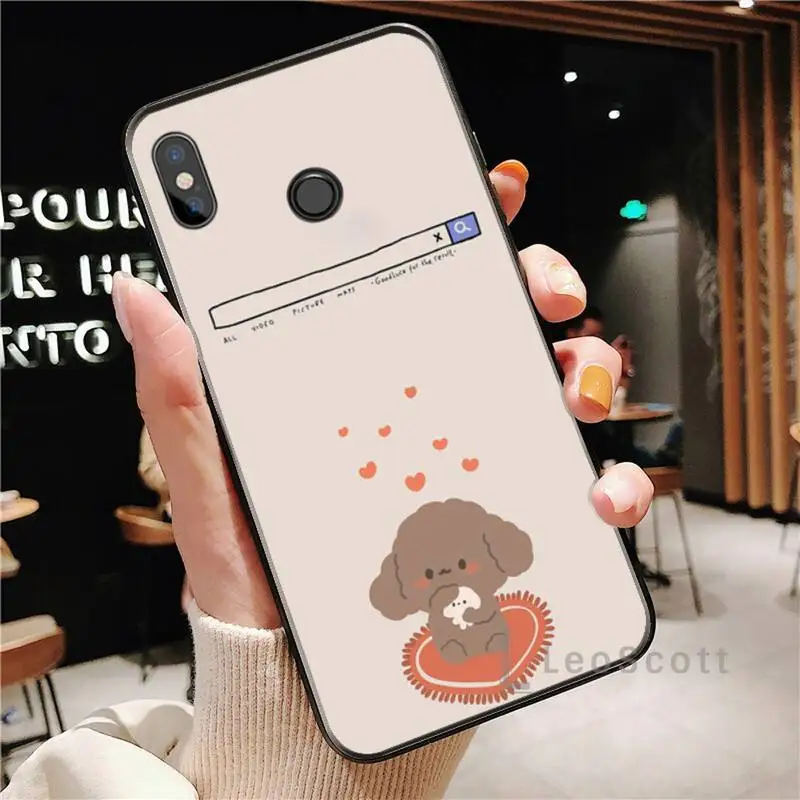 

Cute cartoon bear dog Phone Case For Xiaomi Redmi Note 4 4x 5 6 7 8 pro S2 PLUS 6A PRO