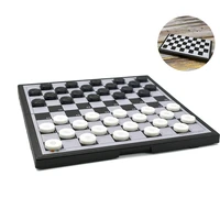 magnetic checkers pieces portable folded plastic board game chess set family table games children aldult gift educational travel