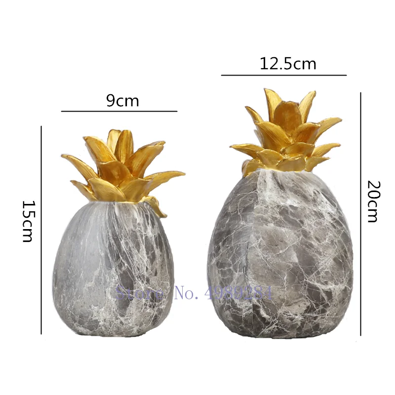 Фигурки из абстрактной смолы ананаса золотых фруктов | Дом и сад