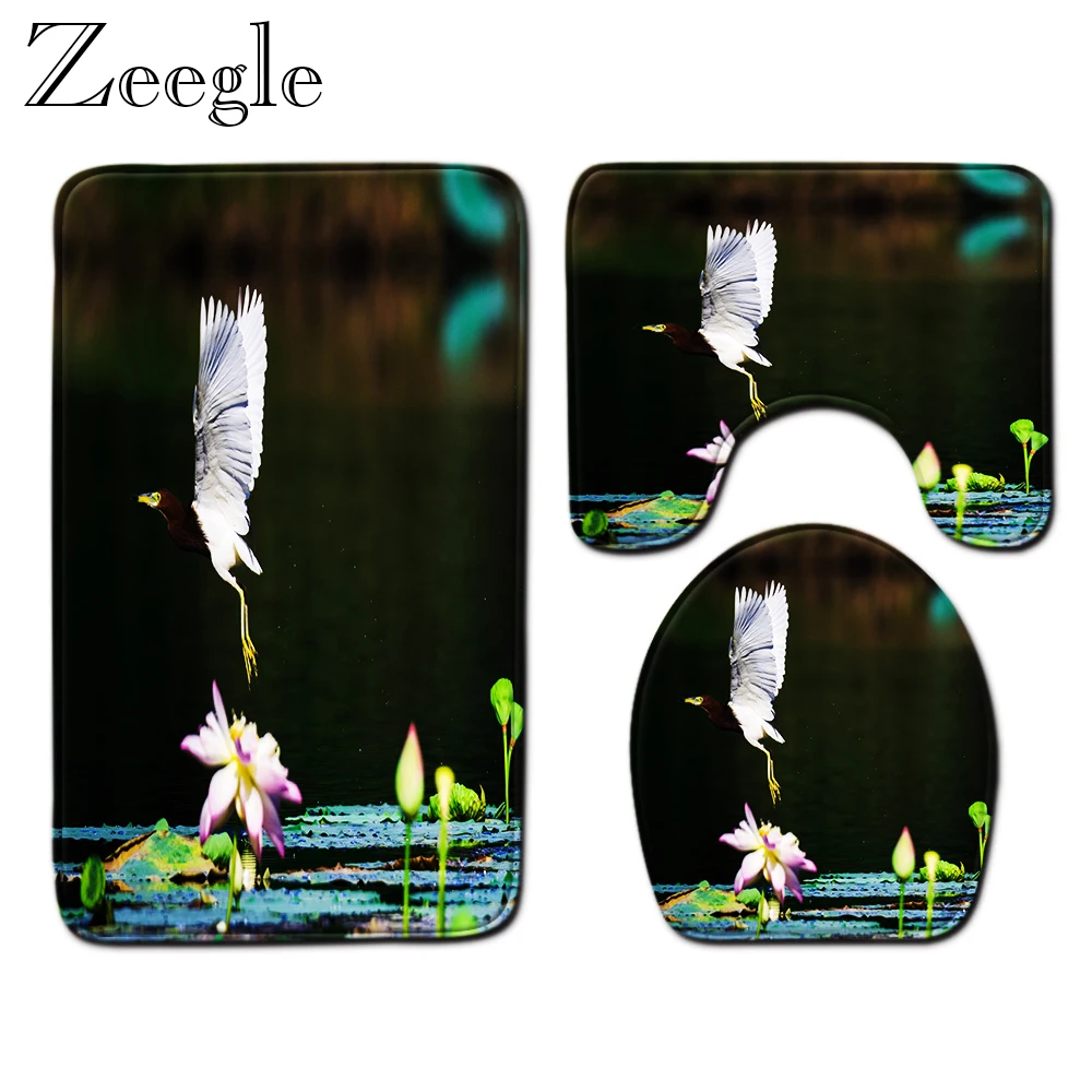 3 шт. Ванная комната ковролин набор анти скольжения душевой коврик впитывающие