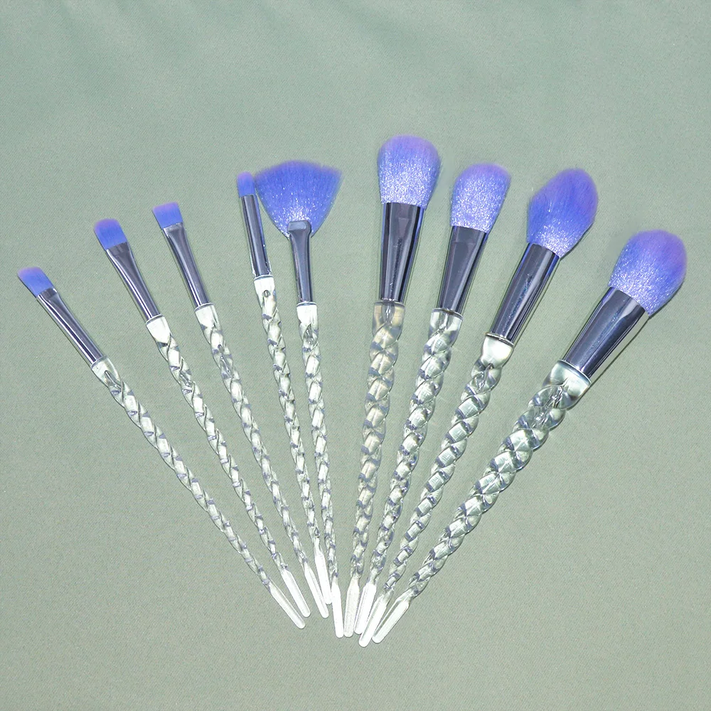 10 шт. Единорог набор кистей для макияжа с украшением в виде кристаллов спиральная