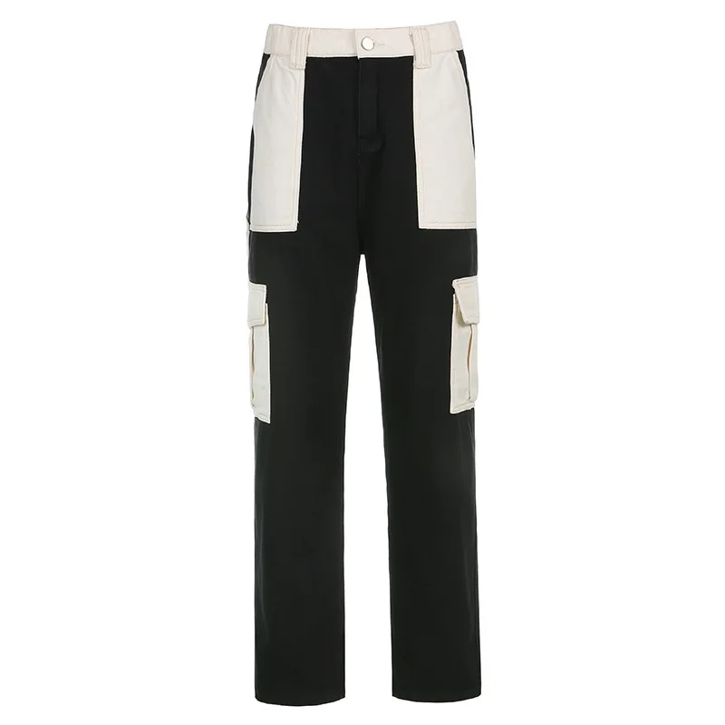 

2021 High Waist Straight Leg Patchworks Women's Cargo Pants