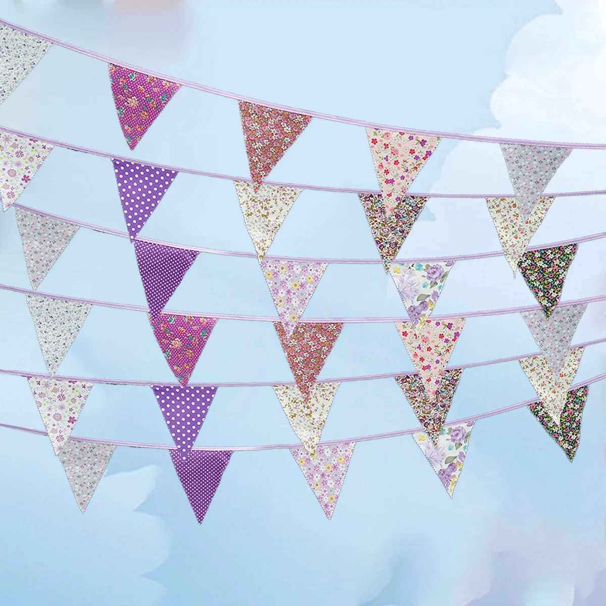 

Баннер хлопковый с цветочным узором, треугольный флаг для сада, 42 флага, 12 м