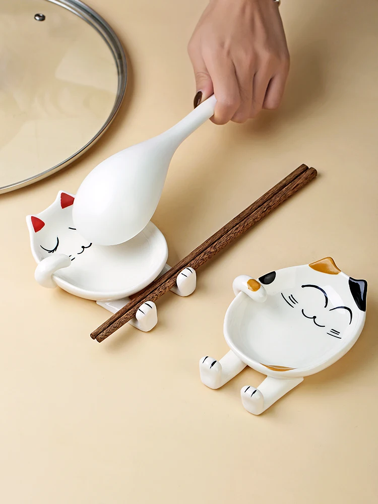 

Ceramic pot cover rack table multifunctional storage rack pot shovel rack soup spoon rack household kitchen pot cover artifact