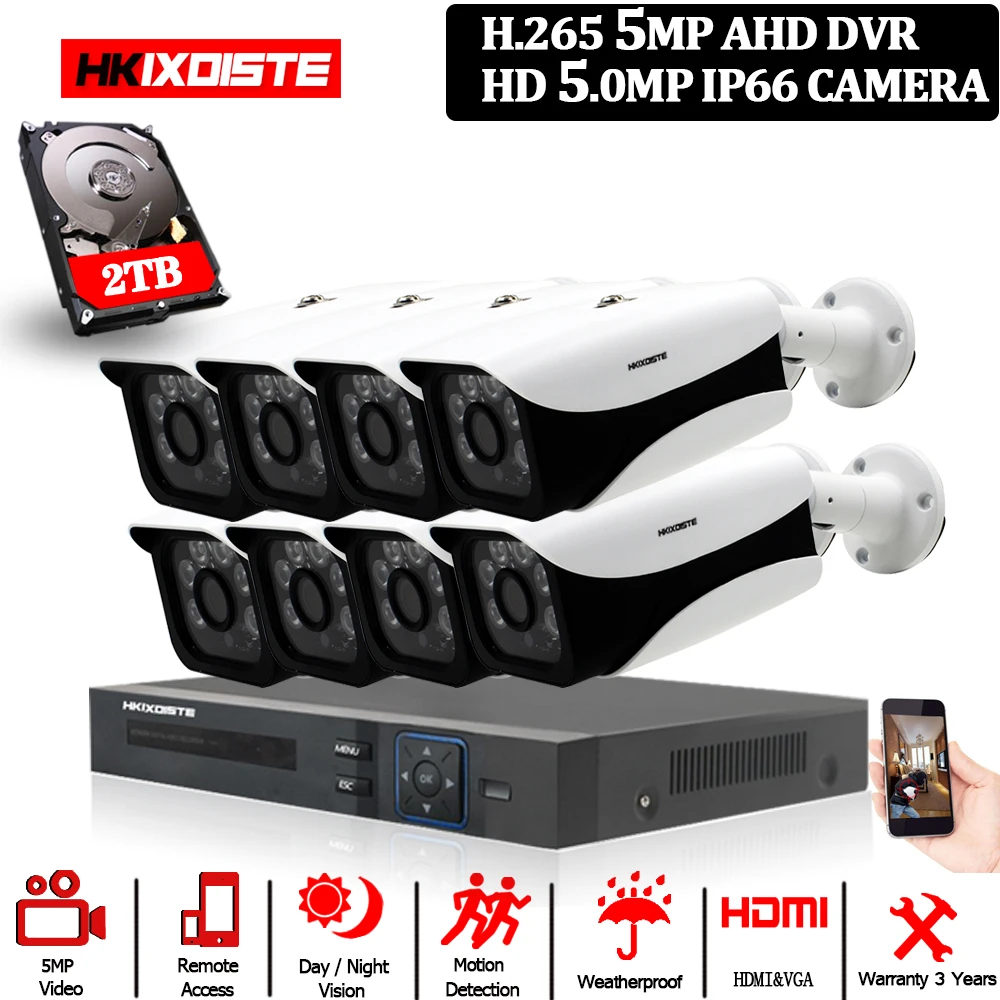 Камера видеонаблюдения H.265 8 каналов 5 Мп DVR МП шт.|Система наблюдения| |